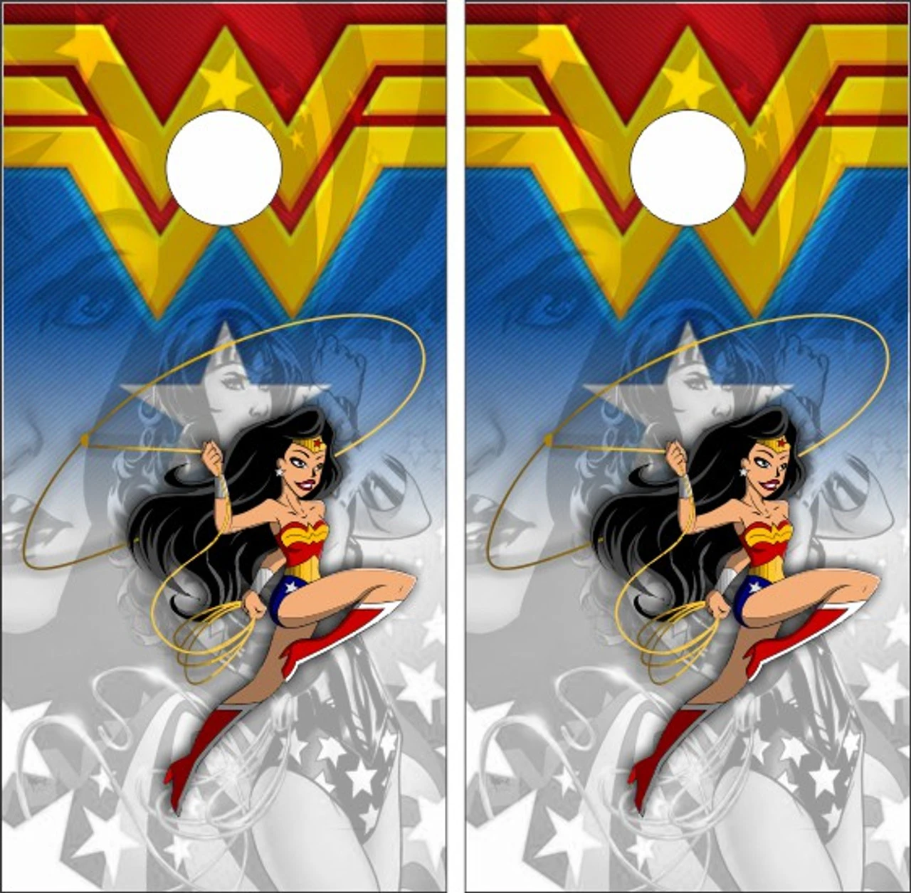 Wonder Woman Version 7 Cornhole Wraps - Set Of 2 1 Wonder Woman Version 7 Cornhole Wraps - Set Of 2