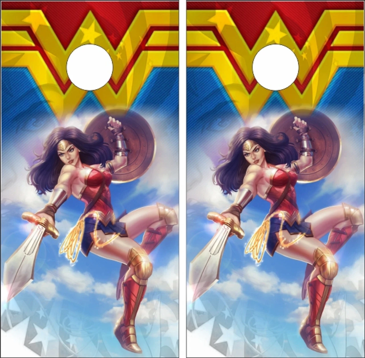 Wonder Woman Version 8 Cornhole Wraps - Set Of 2 1 Wonder Woman Version 8 Cornhole Wraps - Set Of 2
