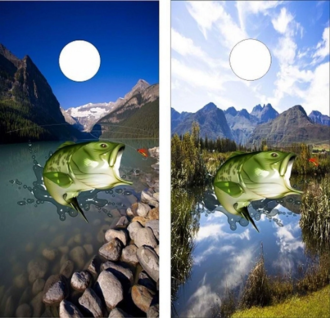 Bass With Lure Cornhole Wraps - Set Of 2 1 Bass With Lure Cornhole Wraps - Set Of 2