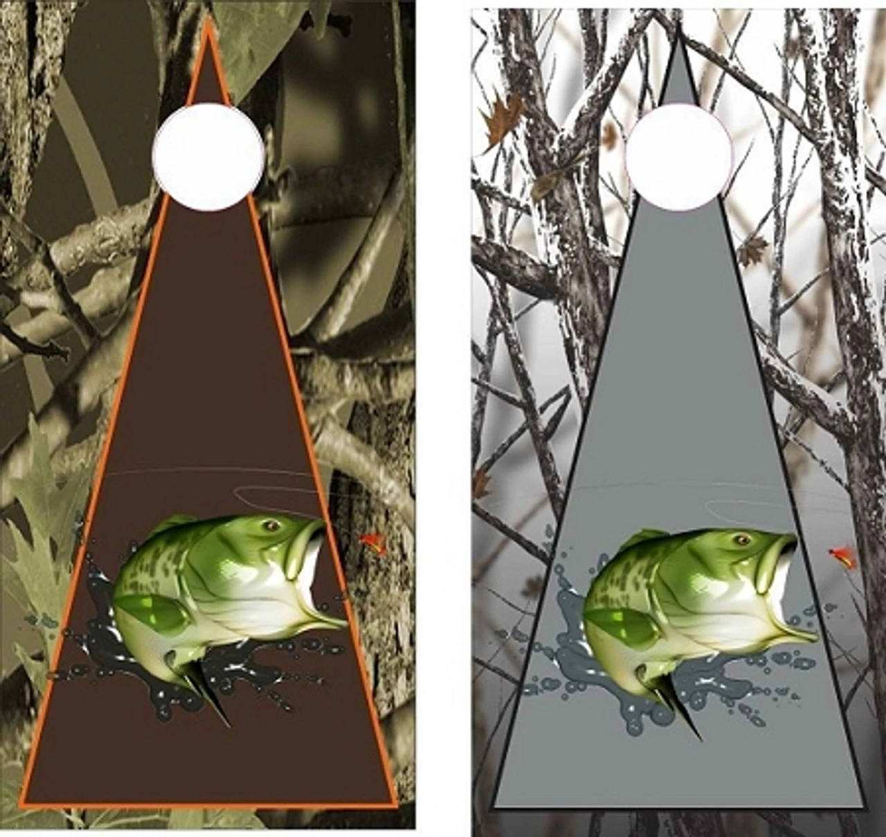 Bass Triangle Cornhole Wraps - Set Of 2 1 Bass Triangle Cornhole Wraps - Set Of 2