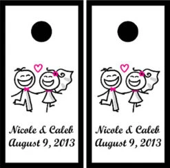 Couple In Love Wedding Cornhole Wraps - Set Of 2