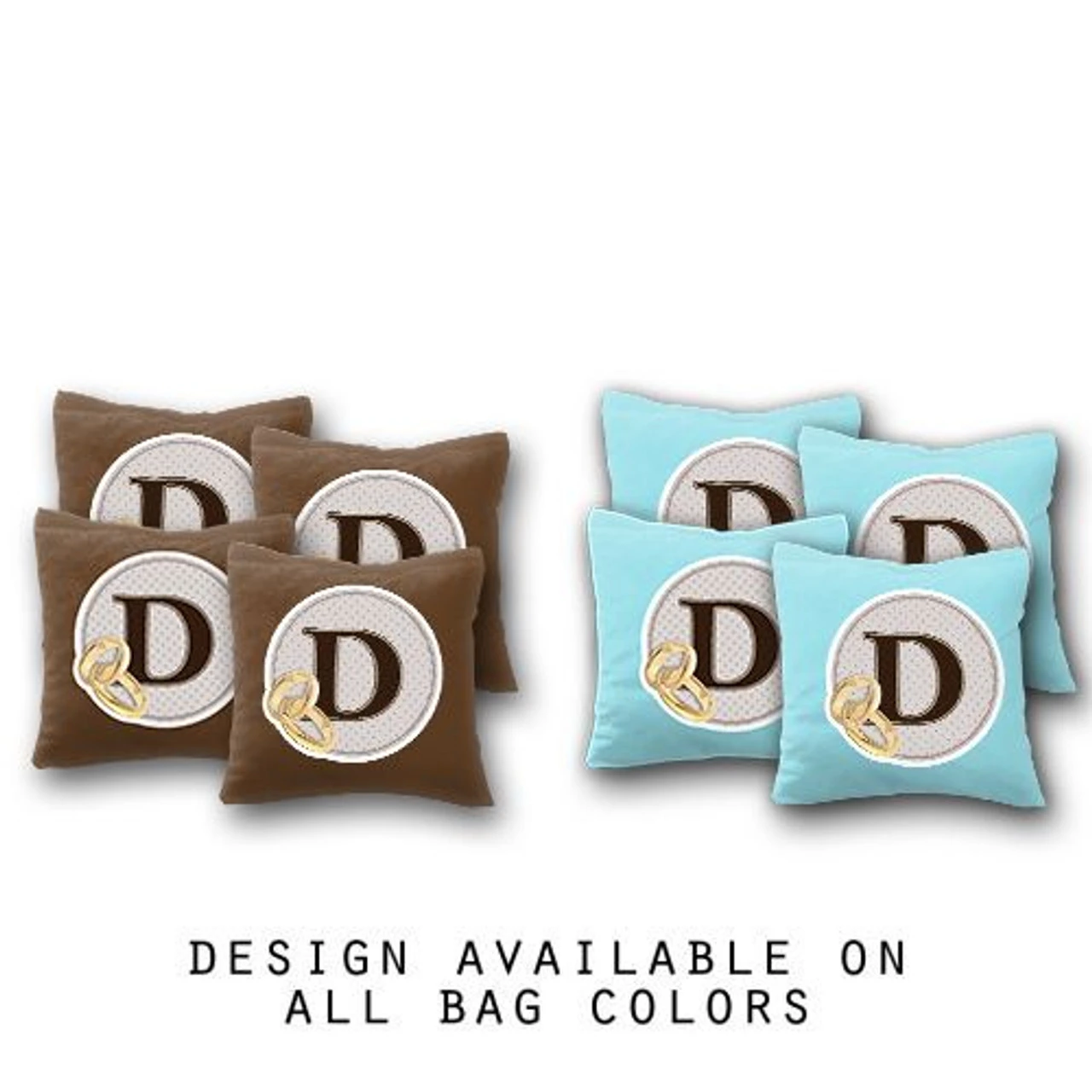 Custom Wedding Badge Monogram Cornhole Bags - Set Of 8 1 Custom Wedding Badge Monogram Cornhole Bags - Set Of 8