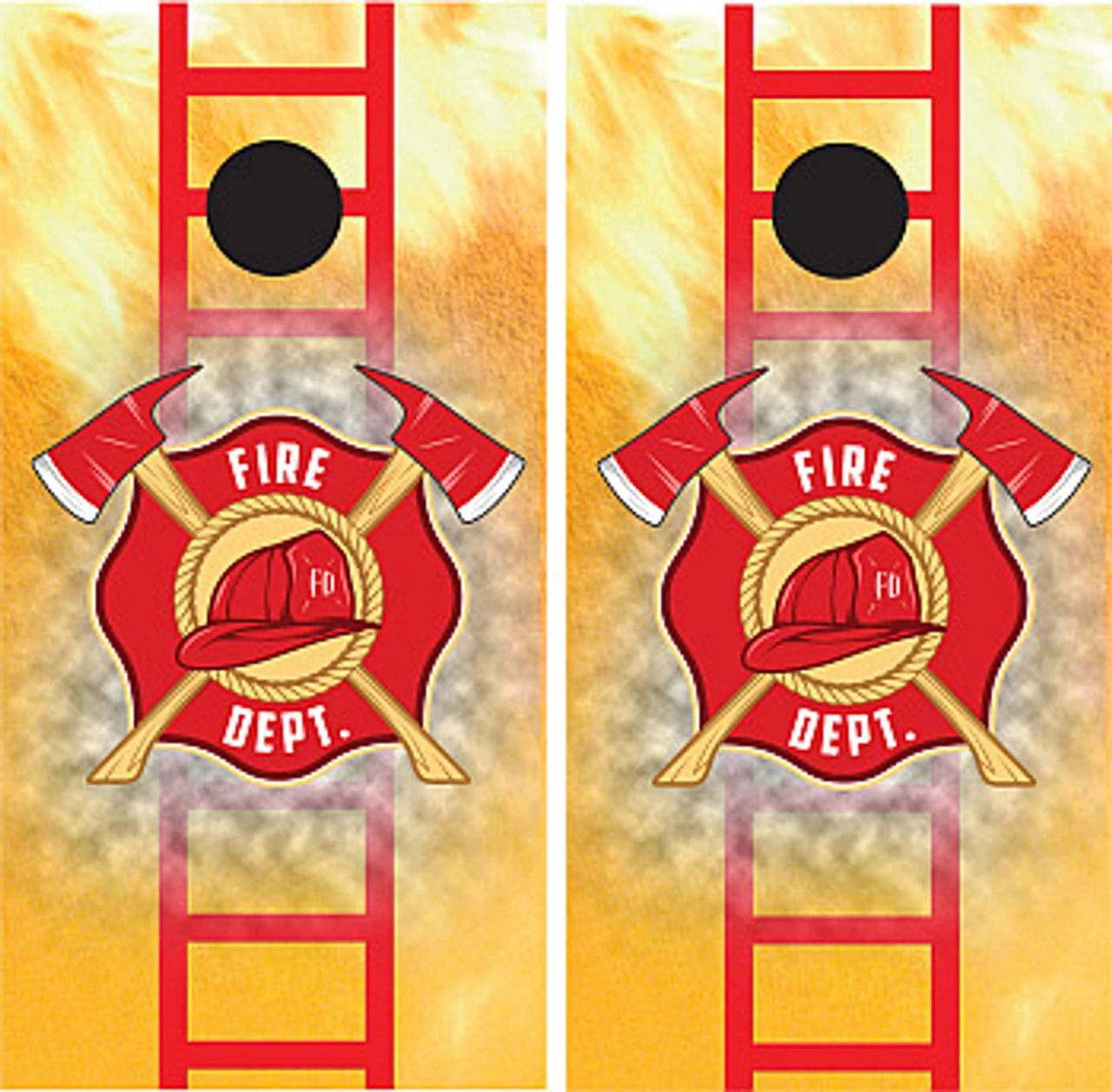 Fire Department With Ladder Cornhole Wraps - Set Of 2 1 Fire Department With Ladder Cornhole Wraps - Set Of 2