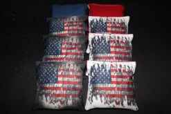 Rustic Vintage American Flag Cornhole Bags - Set Of 8