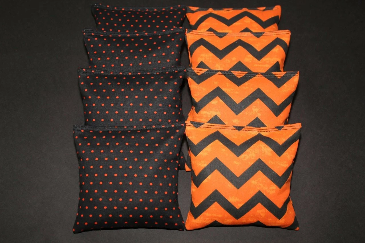 Black & Orange Party Cornhole Bags - Set Of 8 1 Black & Orange Party Cornhole Bags - Set Of 8