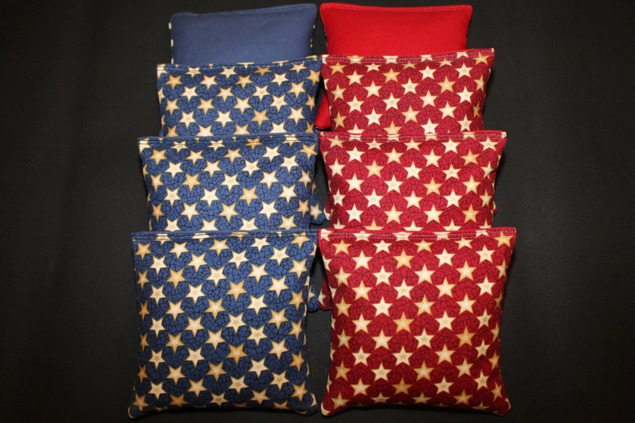 Blue And Red Stars Cornhole Bags - Set Of 8 2 Blue And Red Stars Cornhole Bags - Set Of 8 - Image 2