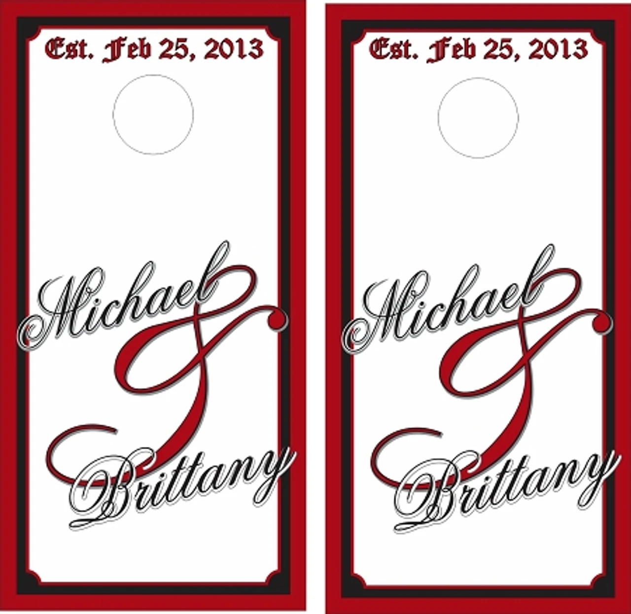 White Wedding Cornhole Wraps - Set Of 2 1 White Wedding Cornhole Wraps - Set Of 2