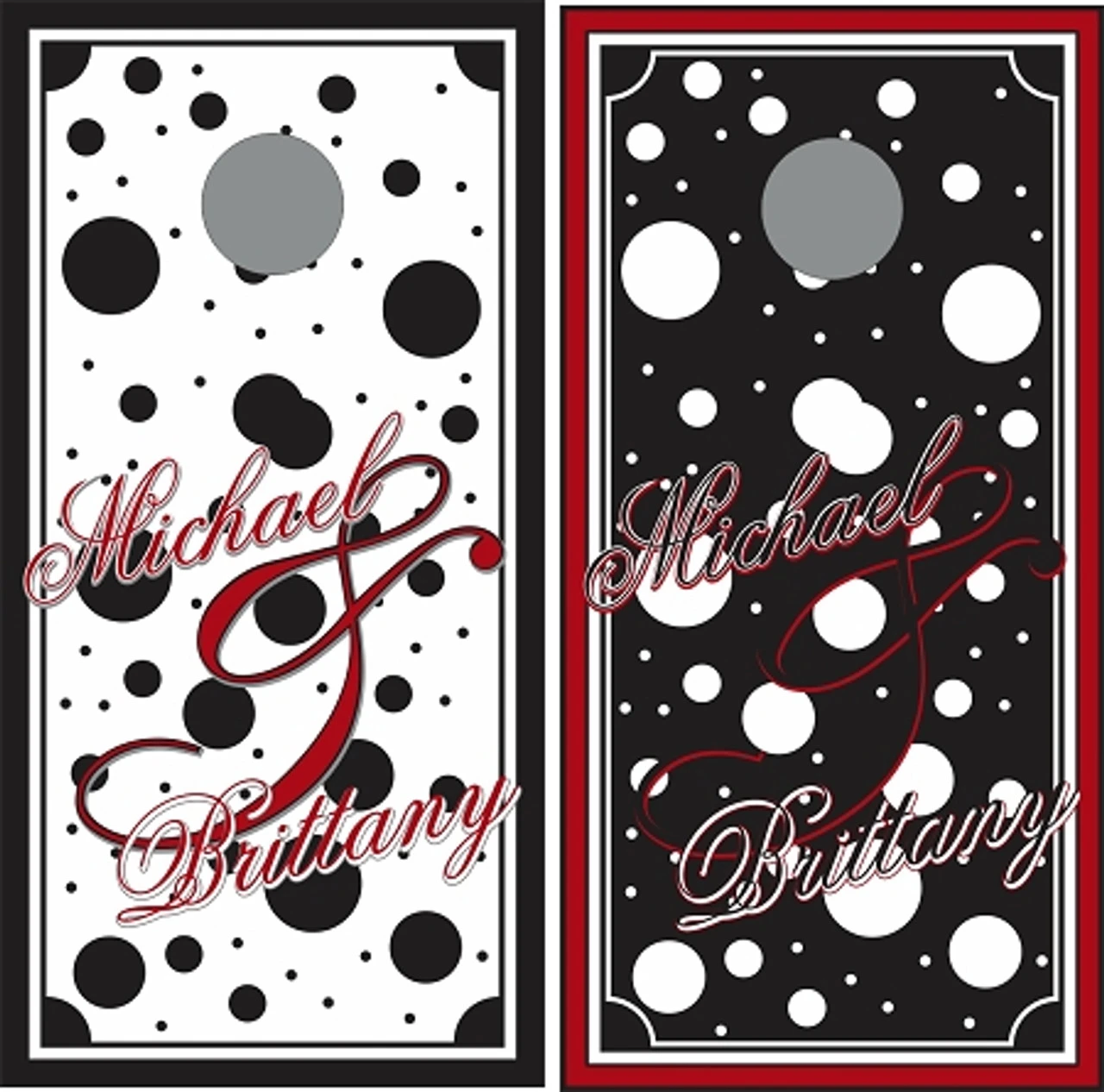 Wedding Dots Cornhole Wraps - Set Of 2 1 Wedding Dots Cornhole Wraps - Set Of 2