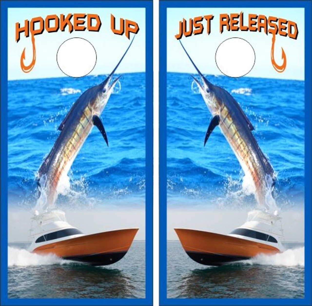 Hooked Up Cornhole Wraps - Set Of 2 1 Hooked Up Cornhole Wraps - Set Of 2