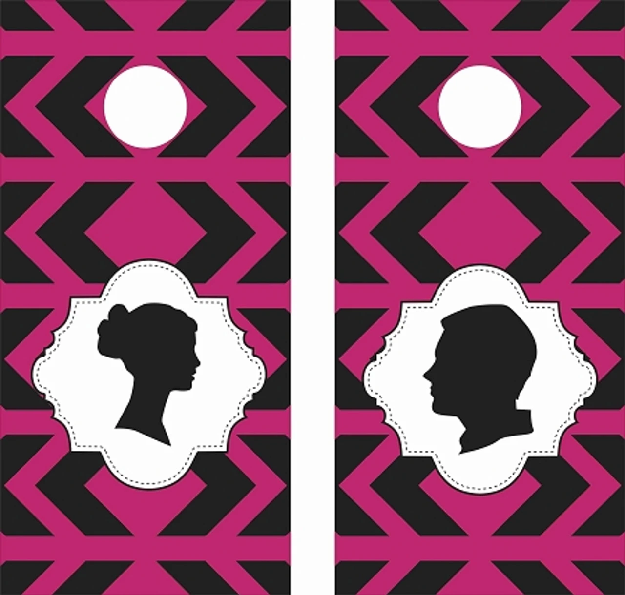 Wedding Zig Zag Cornhole Wraps - Set Of 2 1 Wedding Zig Zag Cornhole Wraps - Set Of 2