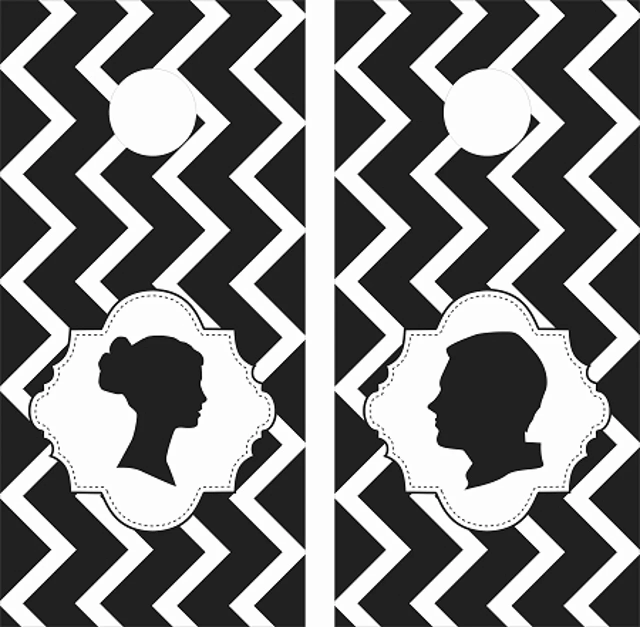 Wedding Chevron Cornhole Wraps - Set Of 2 1 Wedding Chevron Cornhole Wraps - Set Of 2