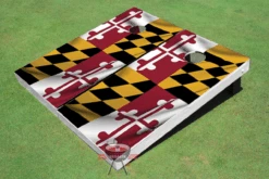 Waving Maryland Flag Cornhole Set With Bags