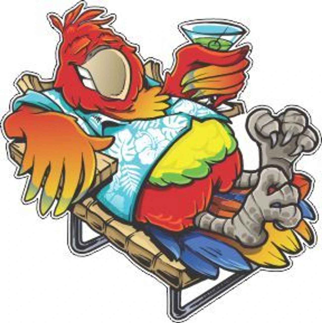 Beach Parrot Cornhole Decal 1 Beach Parrot Cornhole Decal