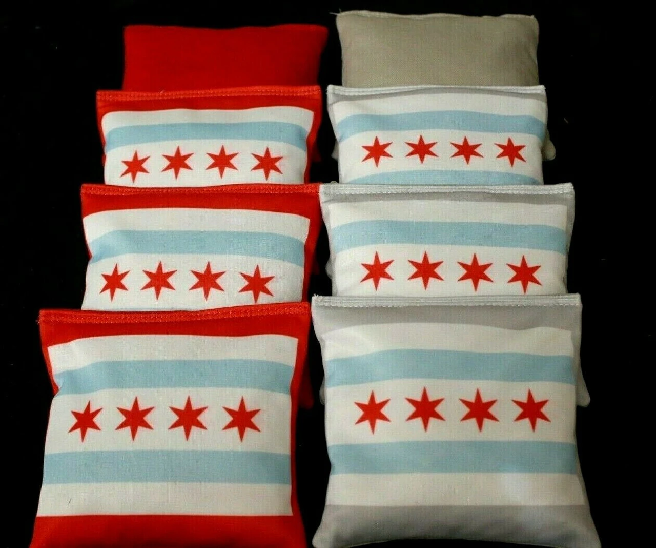 Chicago Flag Cornhole Bags - Set Of 8 2 Chicago Flag Cornhole Bags - Set Of 8 - Image 2