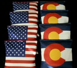 American And Colorado Flag Cornhole Bags - Set Of 8