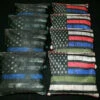 Thin Red, Blue, Green Line Cornhole Bags - Set Of 8