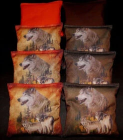 Wolf Cornhole Bags - Set Of 8