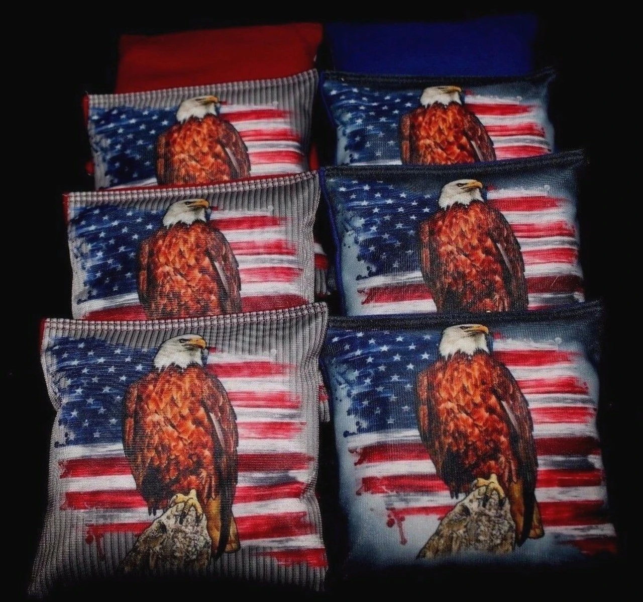 American Flag Bald Eagle Version 2 Cornhole Bags - Set Of 8 1 American Flag Bald Eagle Version 2 Cornhole Bags - Set Of 8